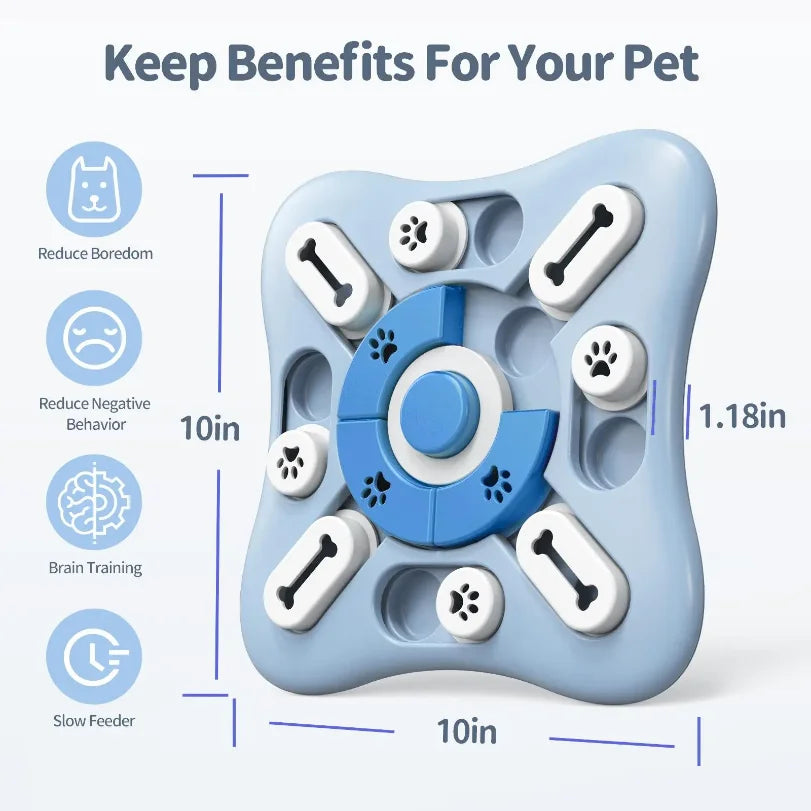 Interactive Slow Feeder Dog Puzzle Bowl – IQ Training Toy