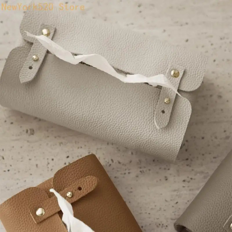 Leather Tissue Box Elegant Rectangular Tissue Dispenser