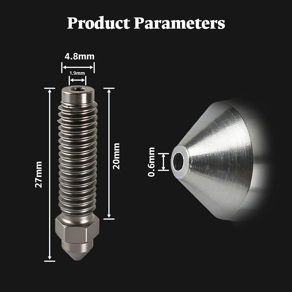 High-Speed Nozzle 0.2–0.8mm for Elegoo Centauri Carbon Hotend