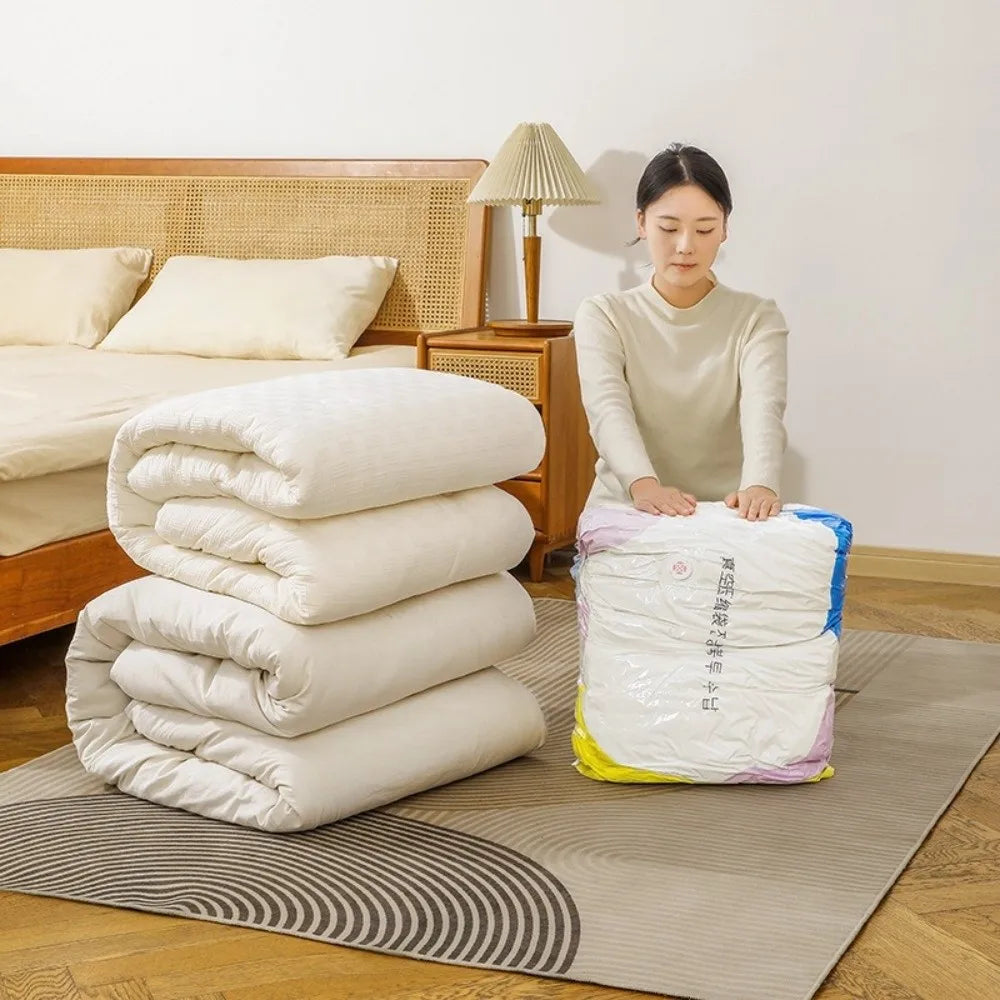No-Pump Vacuum Storage Bags – Press & Seal Space Saver