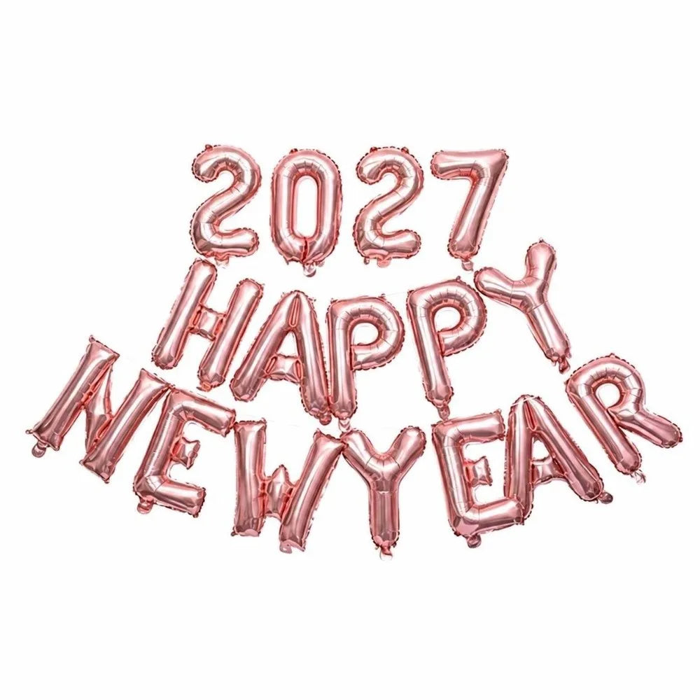 Happy New Year 2027 Foil Balloon Set – Party Decorations