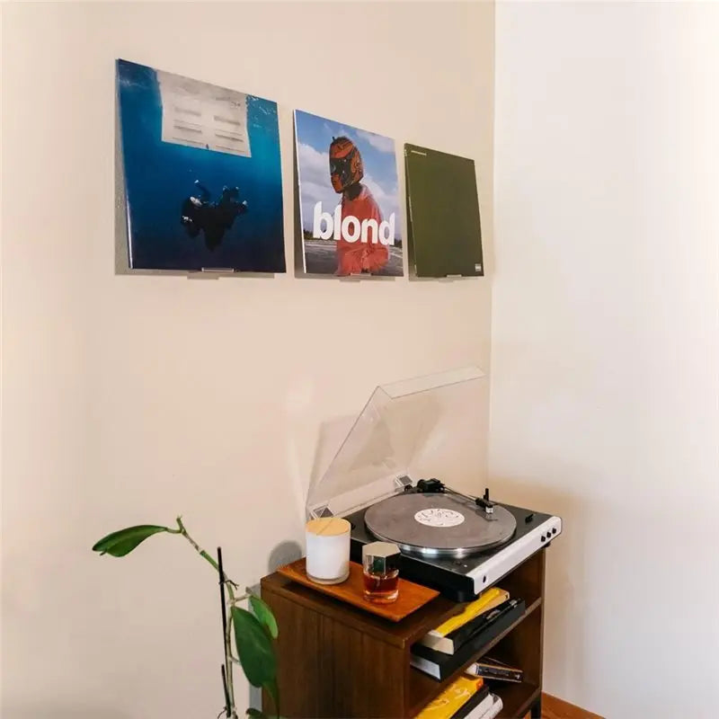Clear Vinyl Record Wall Mount – 8-Pack Adhesive Album Display