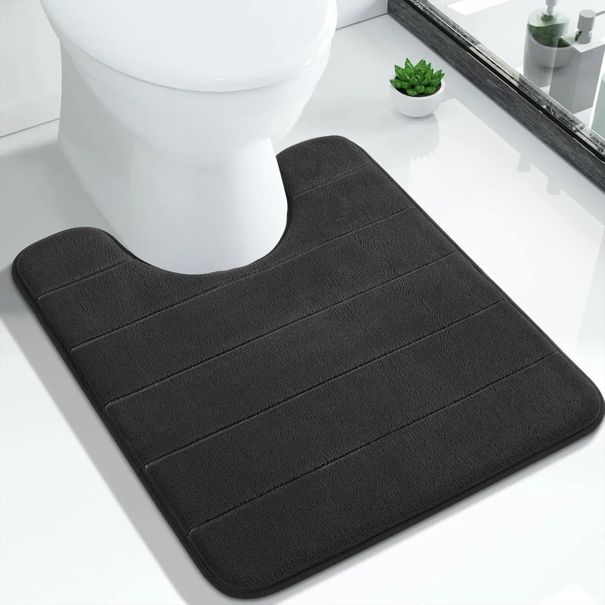 U-Shape Memory Foam Bath Mat 50x60CM – Non-Slip Toilet Rug