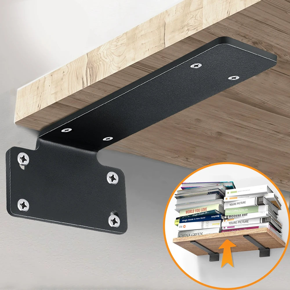 Heavy Duty Invisible L Brackets Floating Wall Shelf Support Metal