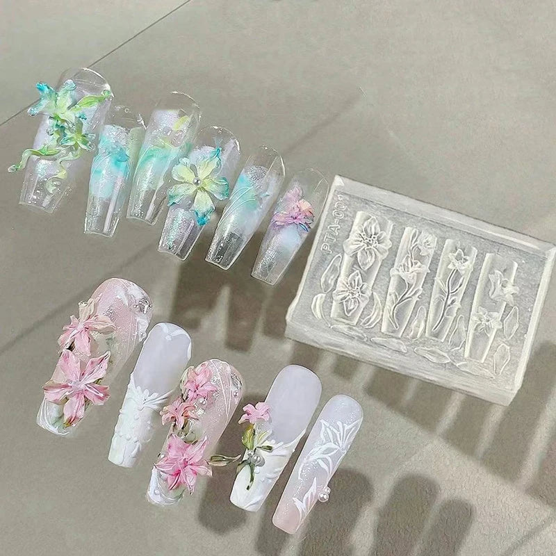 3D Rose Butterfly Silicone Nail Art Mold – DIY Manicure Tool