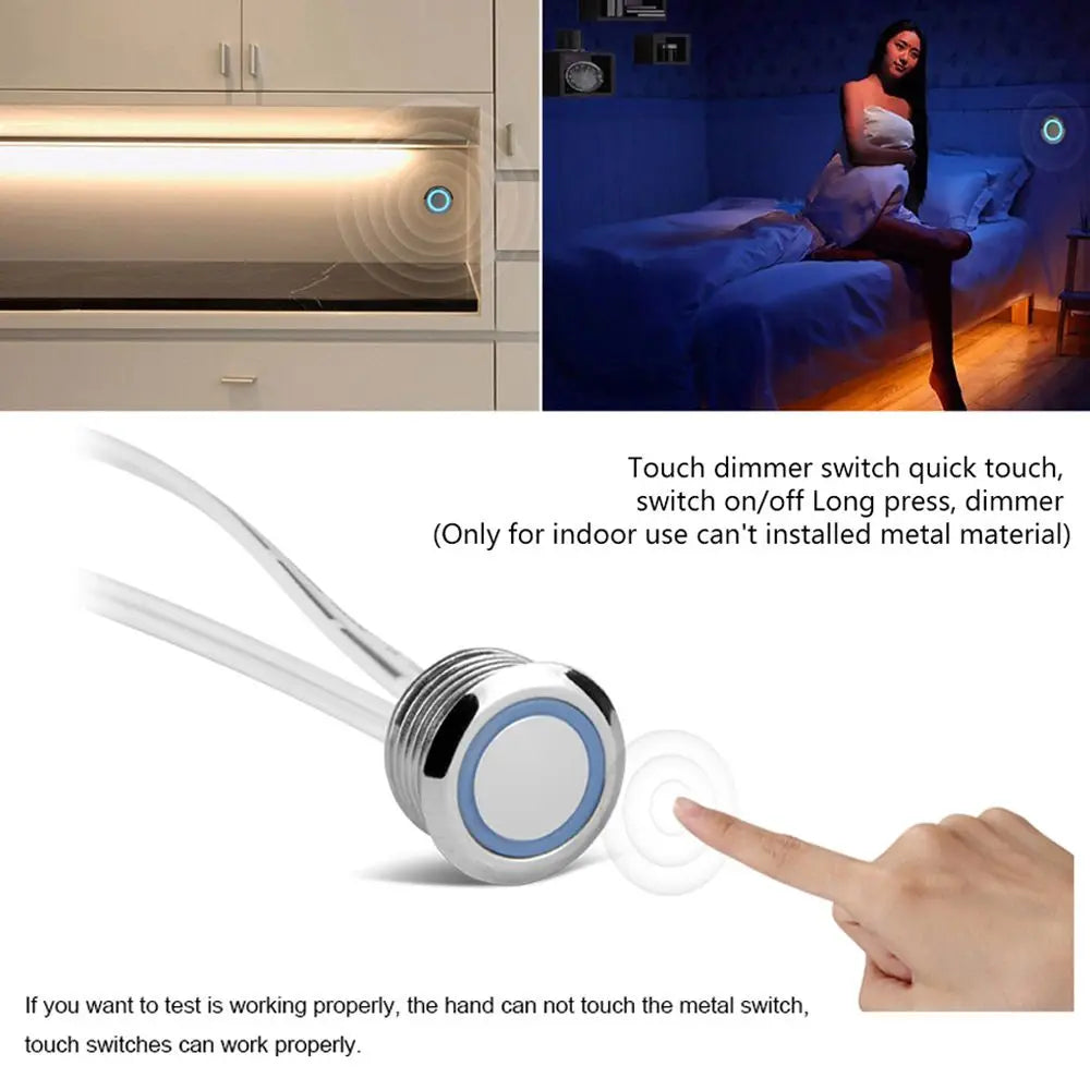 LED Touch Dimmer Switch 3.7V 12V 24V Stepless Brightness Control