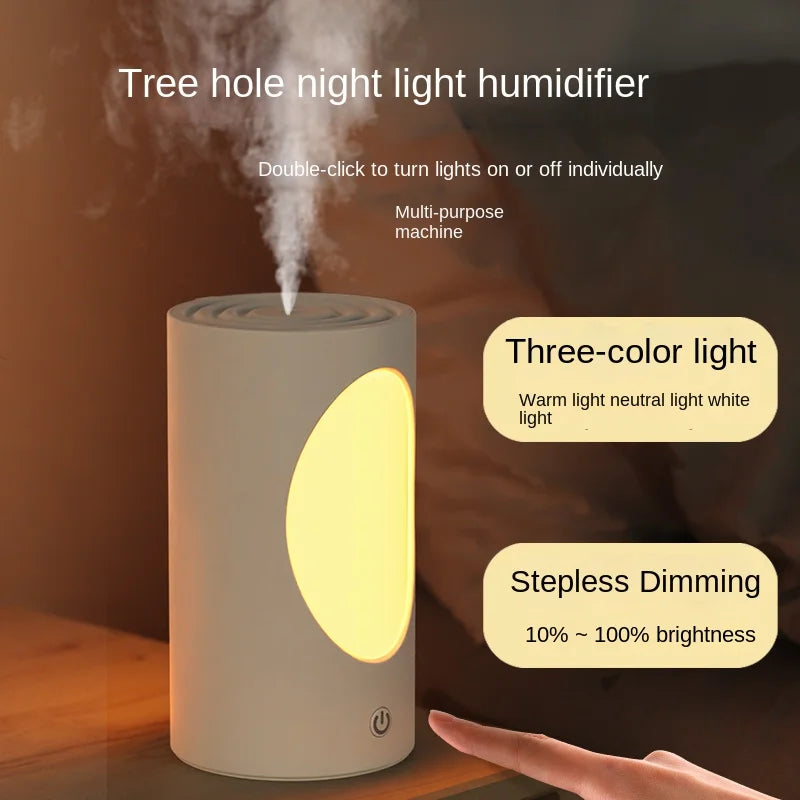 Tree Hole Mini Humidifier USB Night Light Aromatherapy 600ml