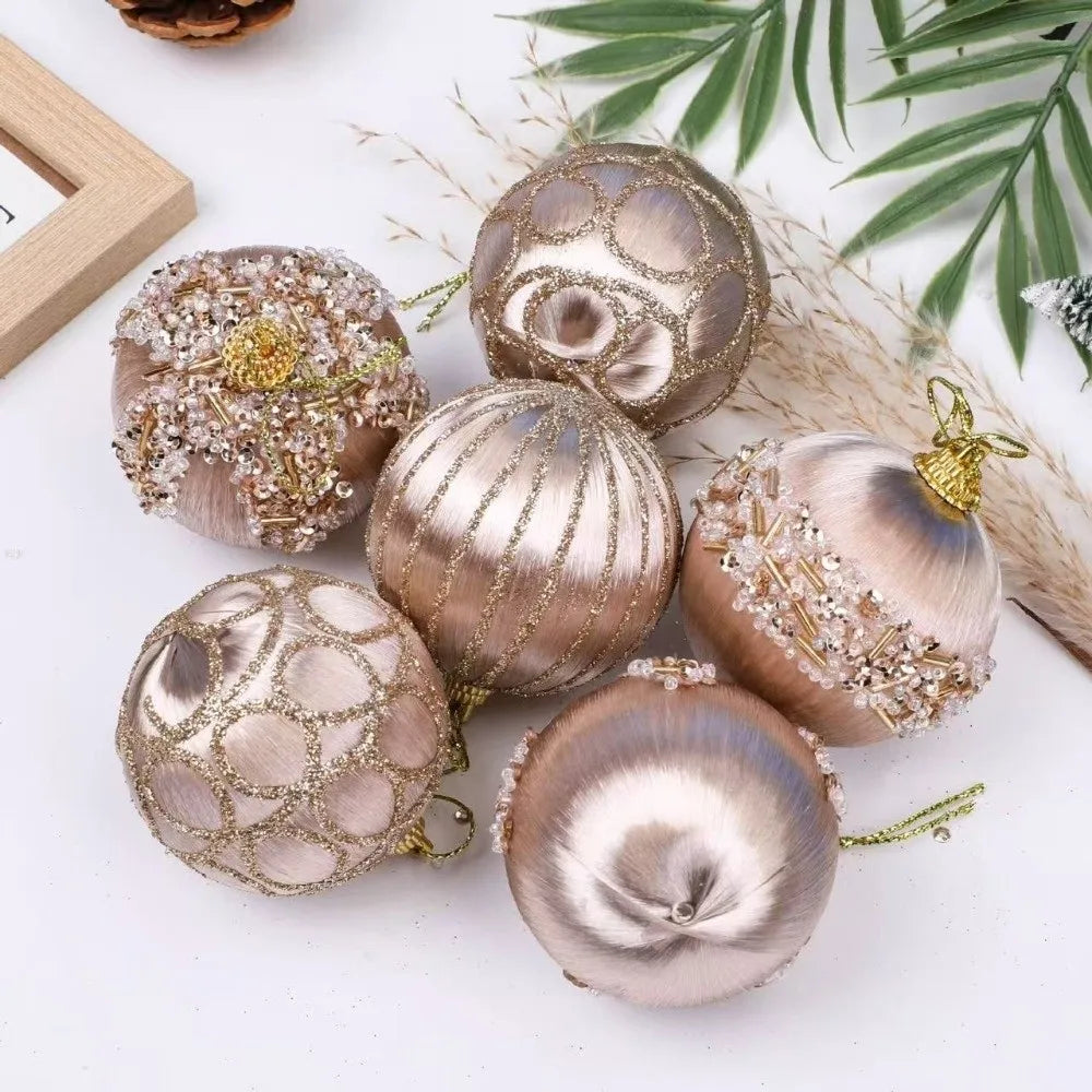 16-Pc Silk Christmas Ball Ornaments Set – 6cm Special-Shaped