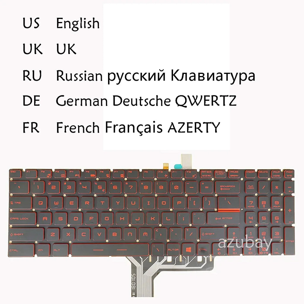 MSI GL62 GL72 GV62VR Replacement Keyboard – Backlit | AZUBAY