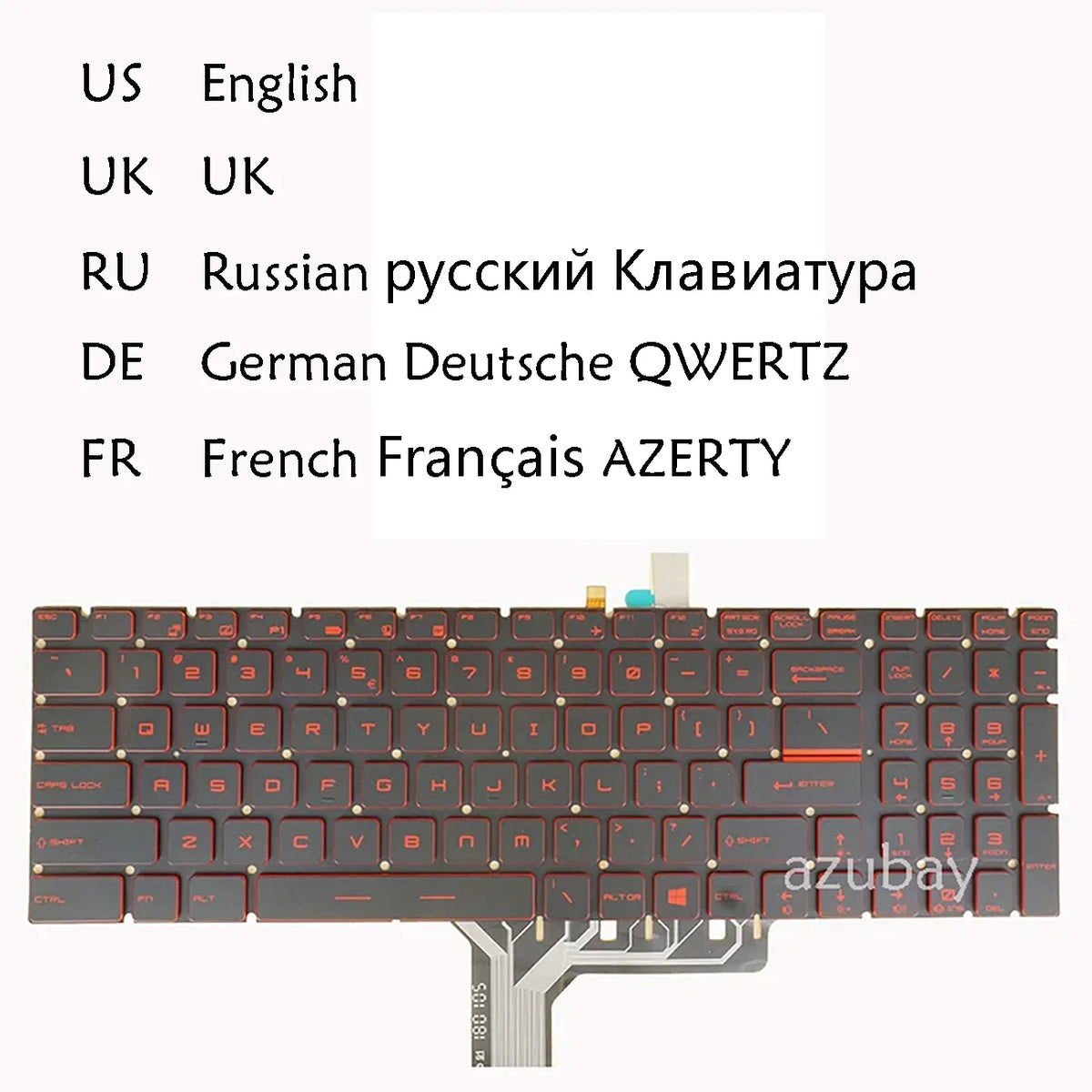 MSI GL62 GL72 GV62VR Replacement Keyboard – Backlit | AZUBAY