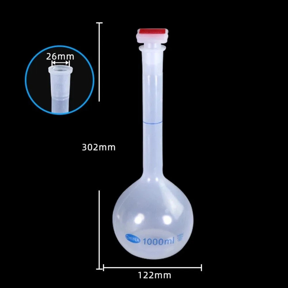 Plastic Volumetric Flask with Stopper 25ml–1000ml