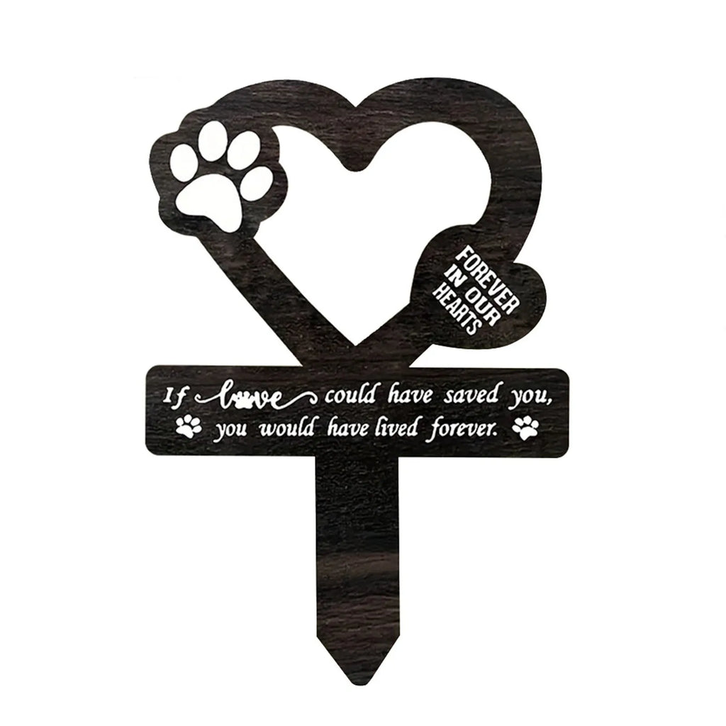 Dog Memorial Garden Stake – Wooden Pet Grave Marker Decor