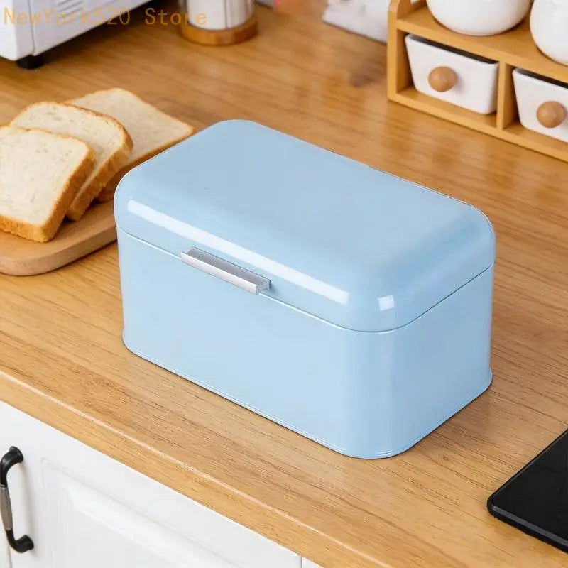 Retro Tinplate Bread Bin Flip-Top Lid | Large Kitchen Storage