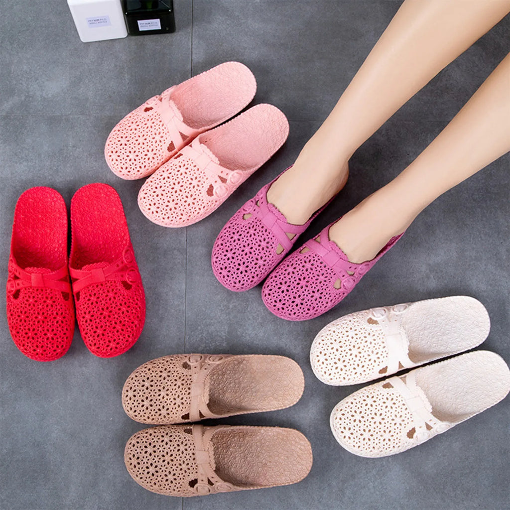 Women's Hollow Out Breathable Slip-On Slippers – Summer Style