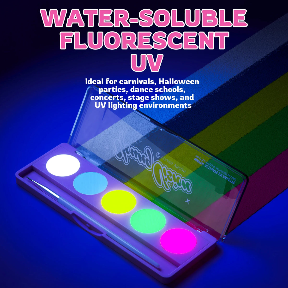 UV Neon Glow Face & Body Paint Set – 5 Fluorescent Colors