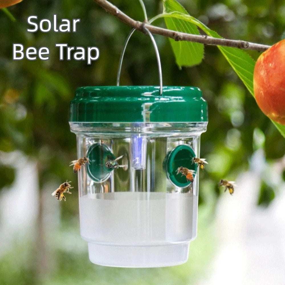 Solar Powered Wasp Trap Box – Reusable Hanging Insect Catcher