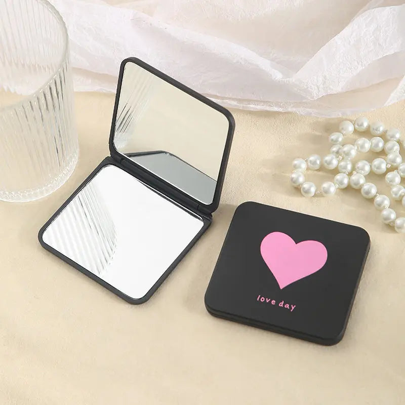 Foldable Pocket Makeup Mirror Cute Cartoon Design for Travel