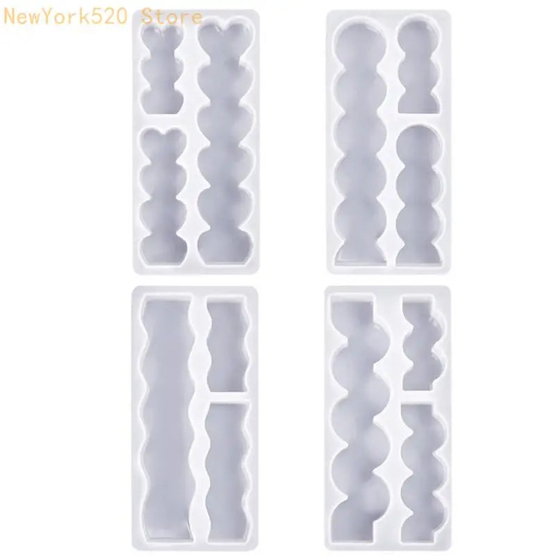 3-in-1 Silicone Long Mold – Wave Heart Round Soap & Baking