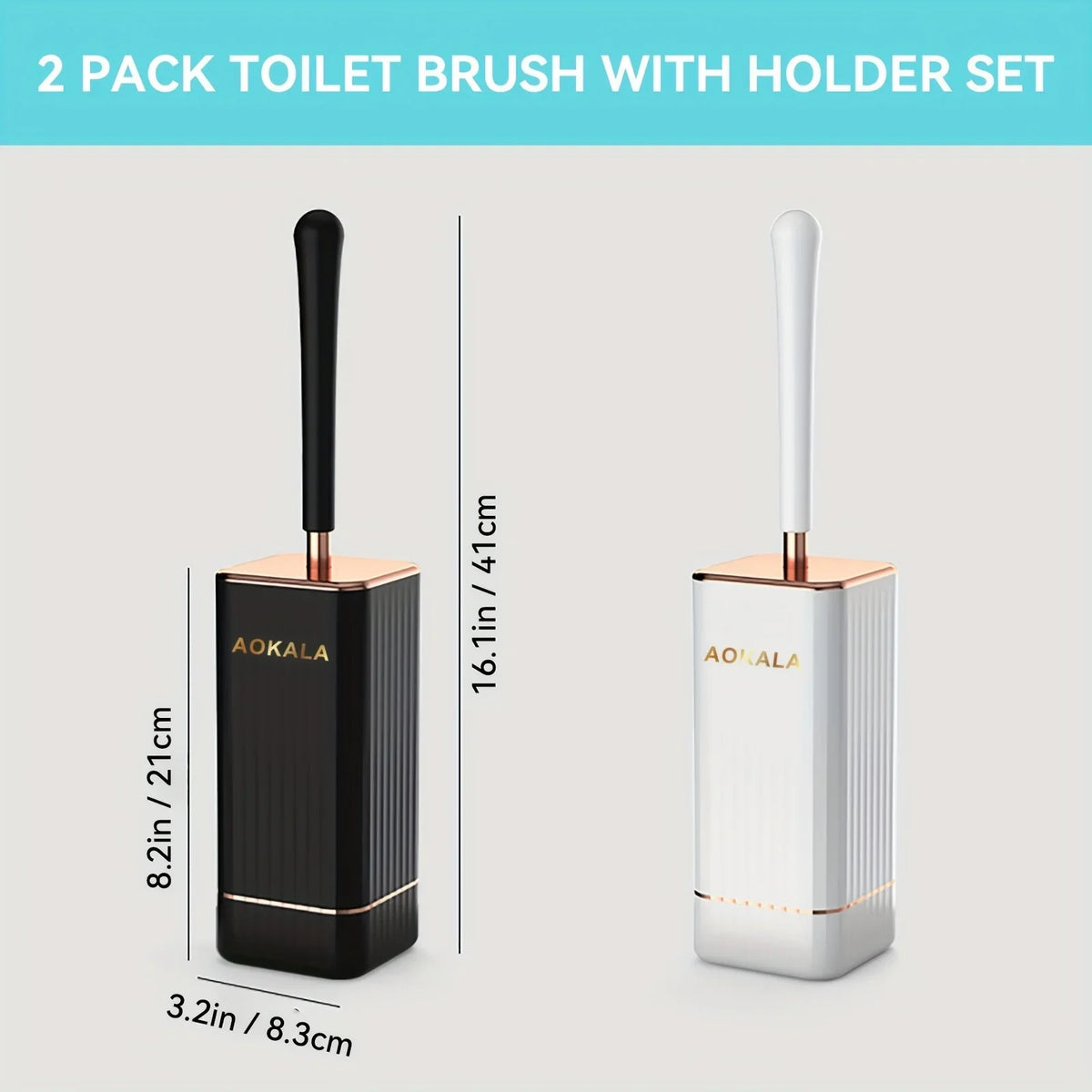 Toilet Brush Set with Holder – Soft Bristle Long Handle