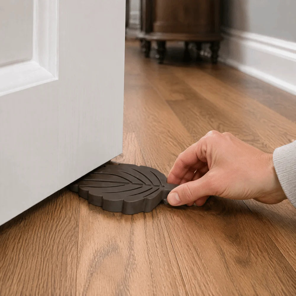 2-Pack Heavy Duty TPR Leaf Shape Door Stoppers – No Tools