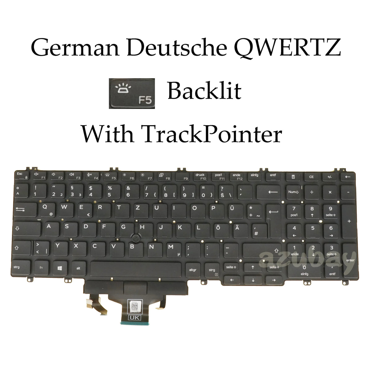 Backlit AZERTY QWERTZ Keyboard for Dell Latitude 5500–5511