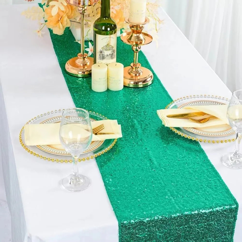 Sequin Table Runner 180x30cm Glitter Metallic Party Décor
