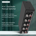 4-in-1 RCA & AUX Stereo Audio Selector Switch Box | Passive