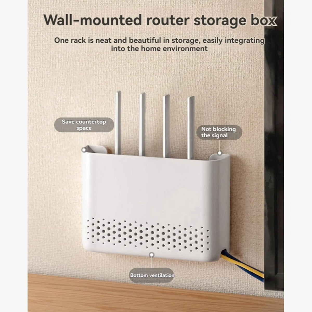 Wall Mounted WiFi Router Storage Box Hider – 30x22cm 2-Pack
