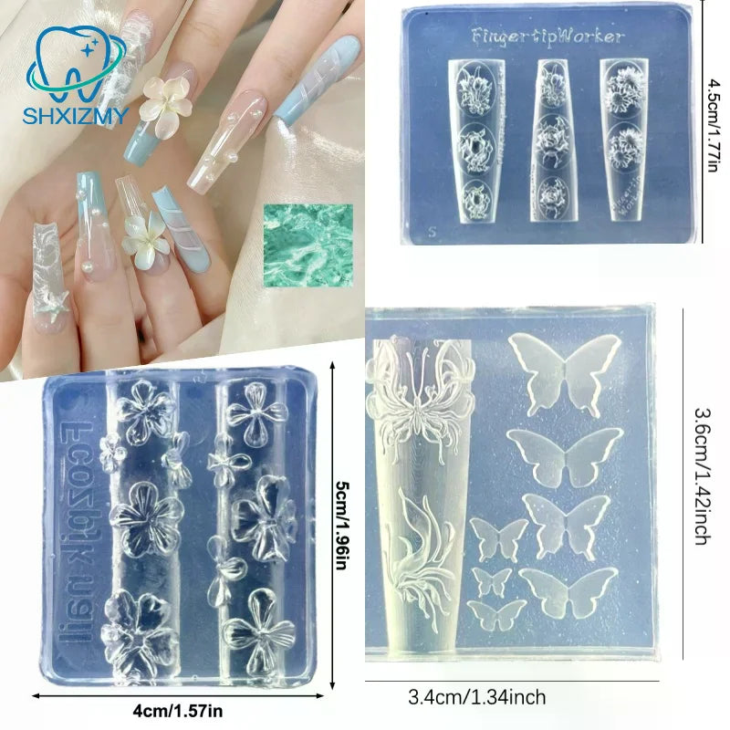 Butterfly Silicone Nail Art Carving Mold – DIY Manicure Stencil