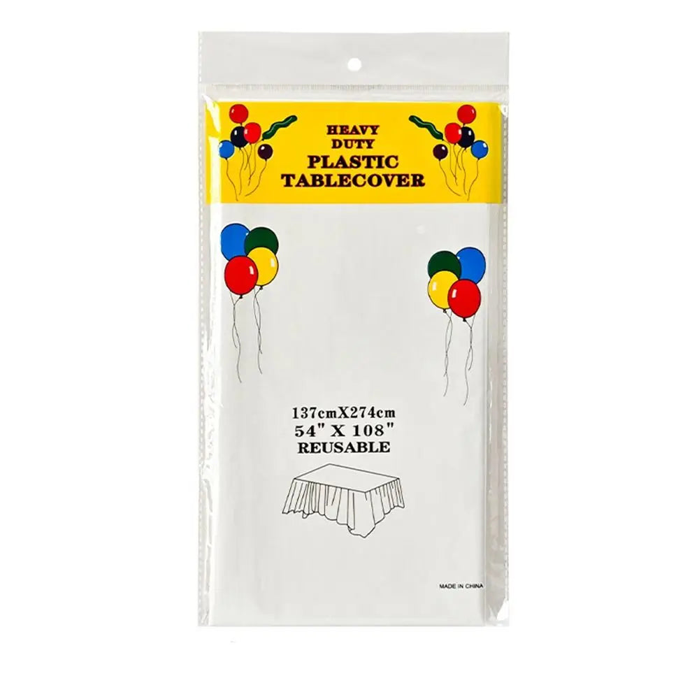 Disposable Waterproof Rectangle Tablecloth 54x108" Plastic