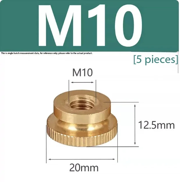 GB806 Brass Knurled Thumb Nut Copper Step Hand Tighten M3–M10