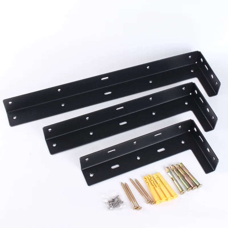 Heavy Duty Metal Wall Shelf Brackets 1 Pair – Black & White