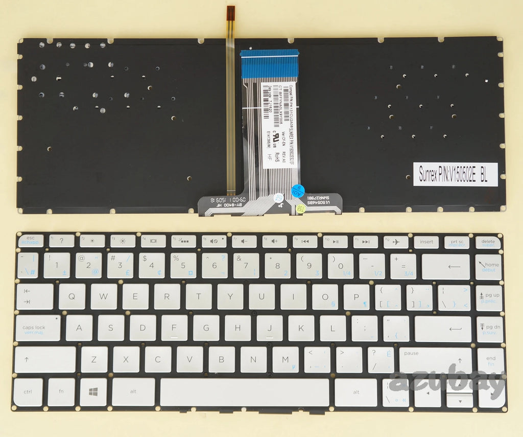 Canadian Backlit Silver Keyboard for HP Pavilion 14-ab & ENVY 14-j