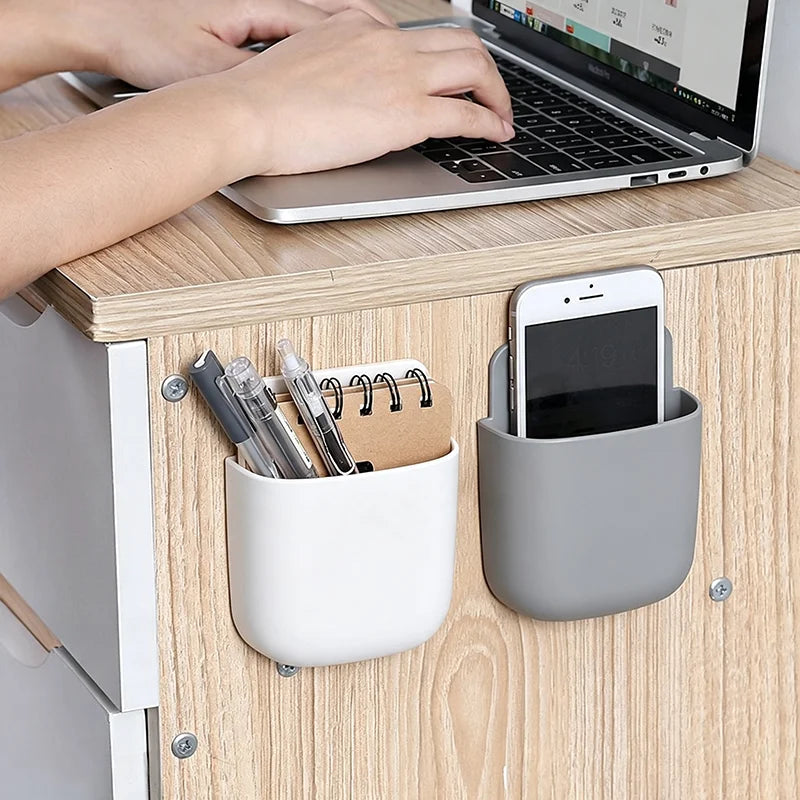 Wall Mount Remote Control & Phone Charging Storage Box
