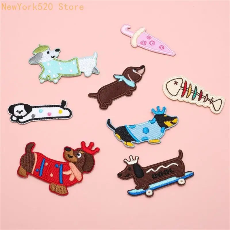 Dog Embroidered Iron-On Patches for Jackets, Bags & Clothes
