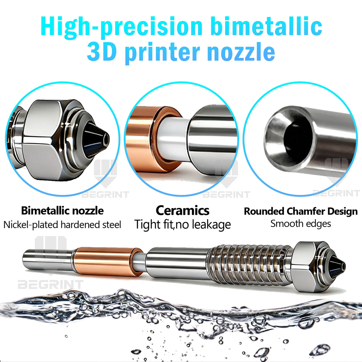 BEGRINT Bimetallic Hotend Nozzle for QIDI Q2 – 0.2–0.8mm