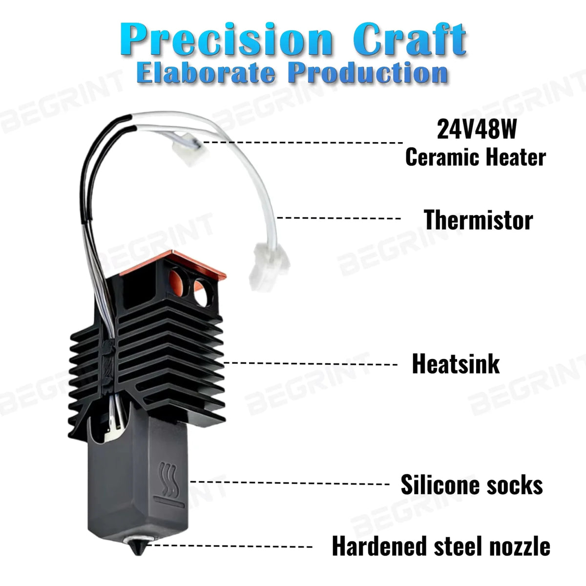 Snapmaker U1 All-Metal Hotend Upgrade Kit 24V 48W 300°C