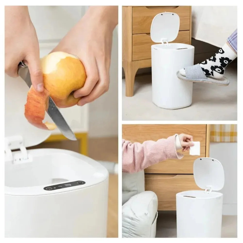 VIBE 12L Smart Sensor Automatic Electric Trash Can – White