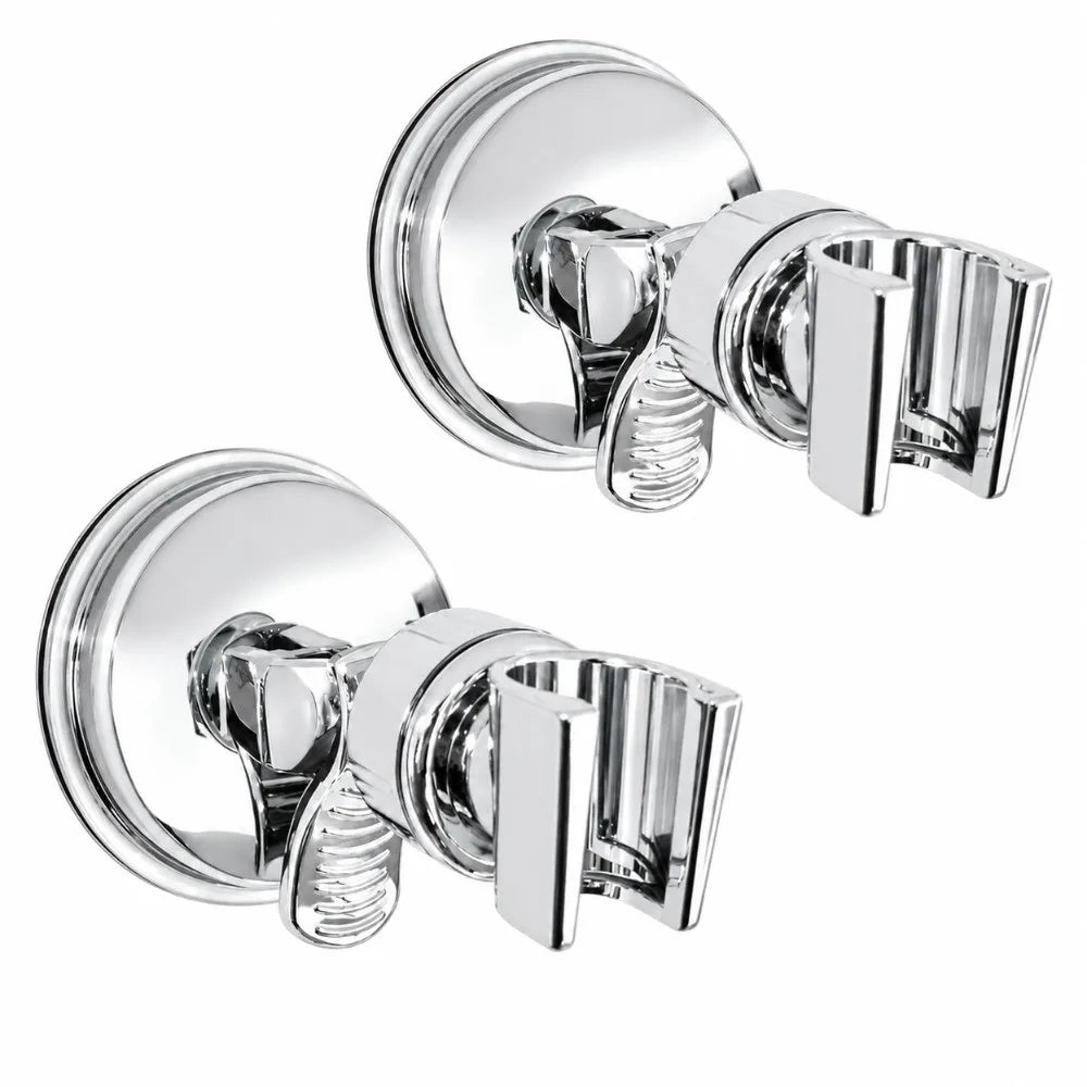 2-Pack Adjustable Suction Cup Shower Head Holder No-Drill