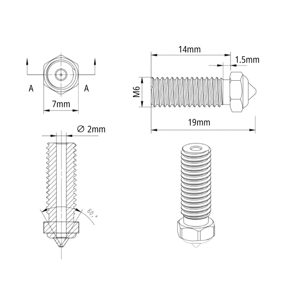 Qidi Q1 Pro / X Plus 3 / X Max 3 Replacement Nozzle Set