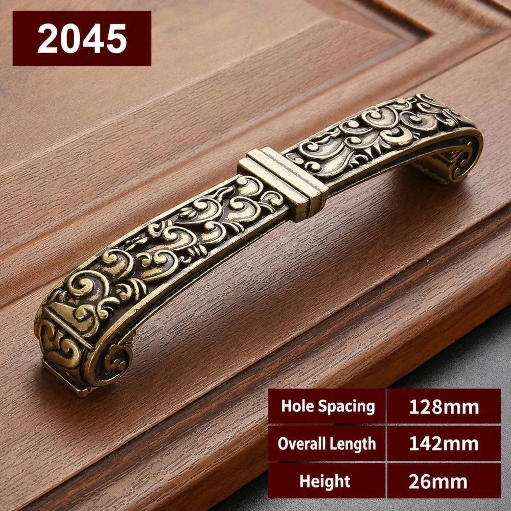 Zinc Alloy Ceramic Cabinet Pulls – Antique Gold Drawer Handles
