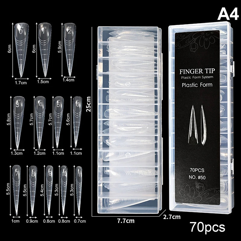 Eagle Talon Stiletto False Nail Tips – Clear Acrylic 70/140/150pc