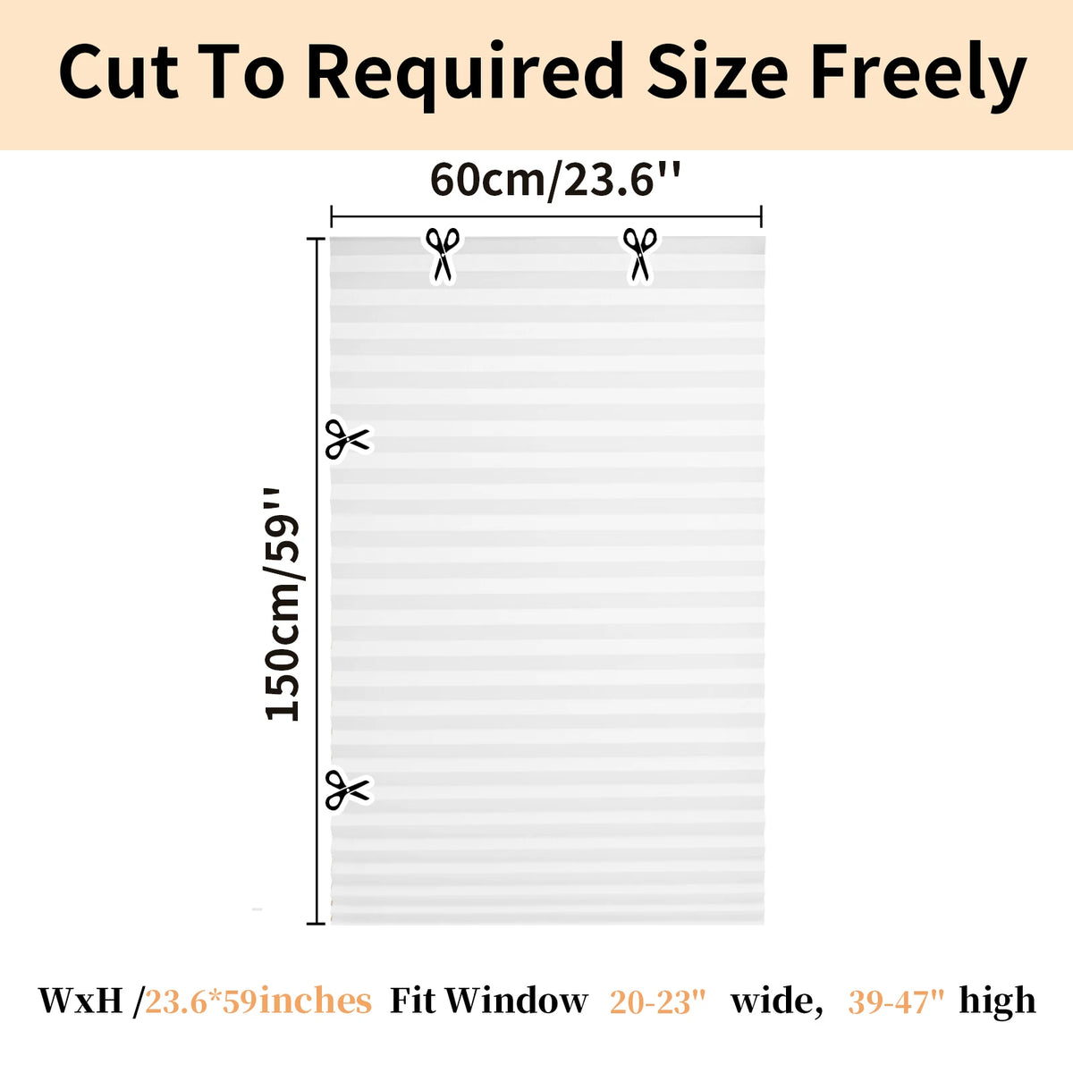 Temporary Paper Window Blinds – No Drill, Cut to Size, Cordless