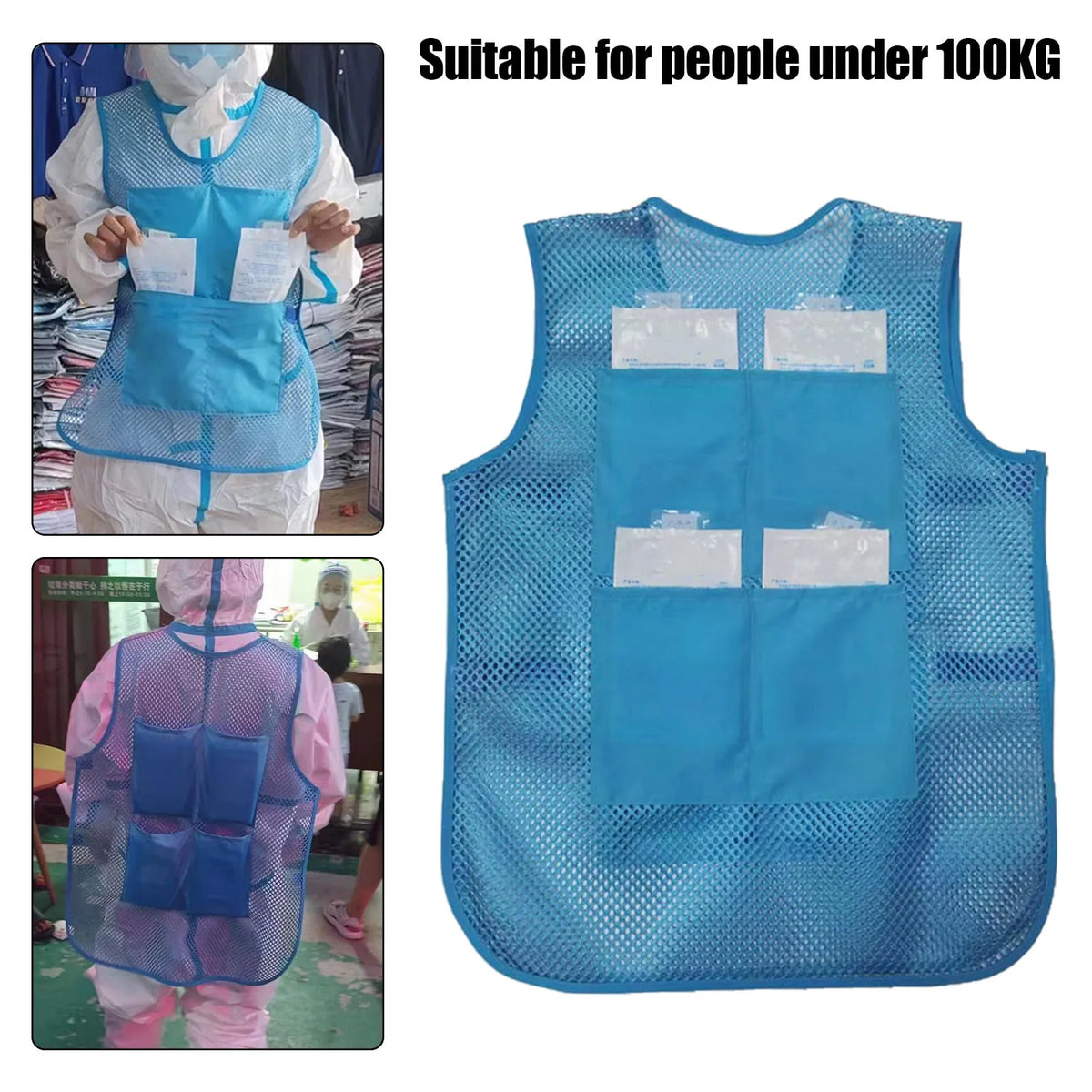 VIBE Cooling Ice Pack Vest with 8 Ice Packs | Summer Outdoor