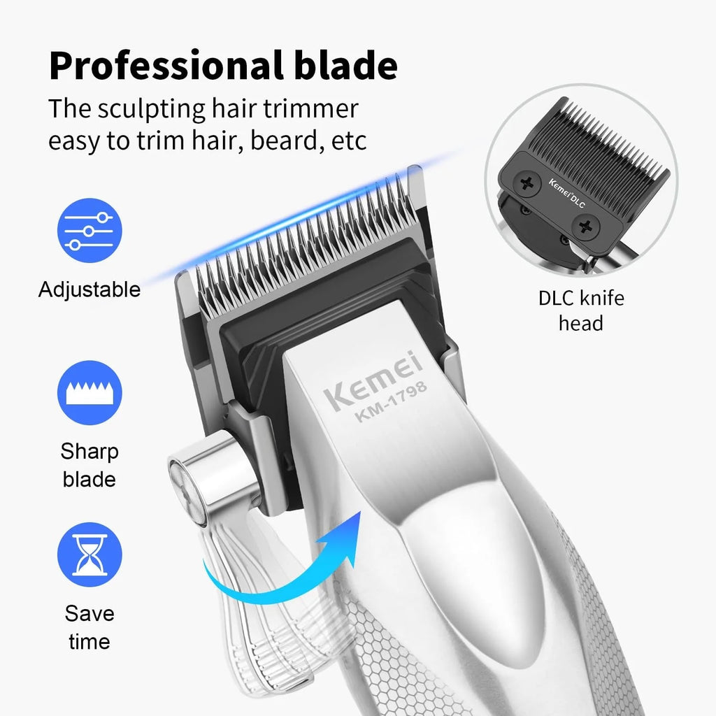 Kemei KM-1798 Cordless Hair Clipper 3000mAh for Men