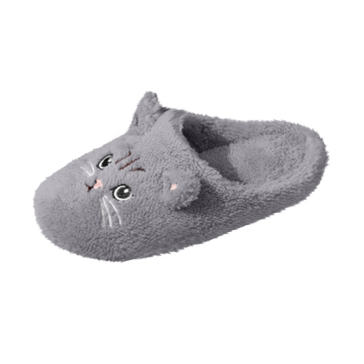 Non-Slip Plush Cat Slippers – Warm Unisex Fleece House Shoes