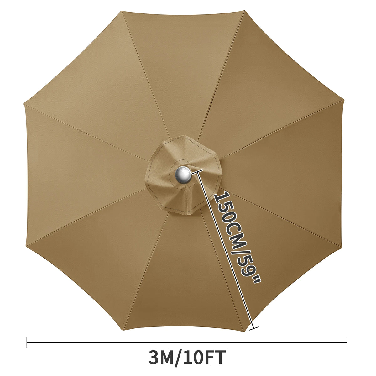 Waterproof Patio Umbrella Replacement Canopy 6 & 8 Rib