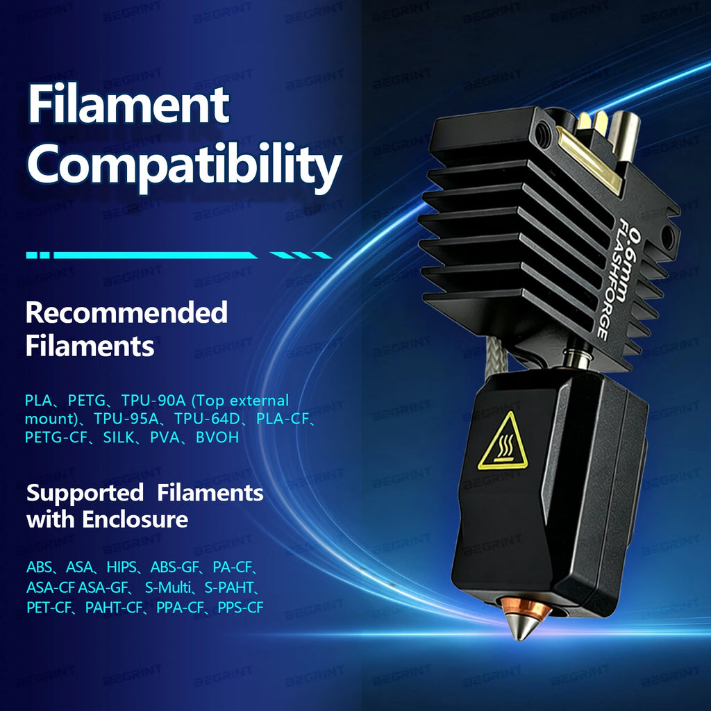 BEGRINT Hotend Assembly for Flashforge Creator 5 & 5 Pro | 0.2–0.8mm