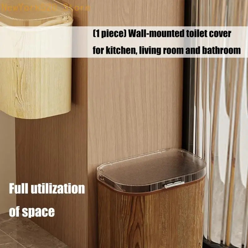 Wall Mounted Trash Can – Touchless Lid for Kitchen & Bathroom