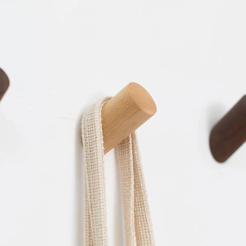 Wooden Wall Mounted Coat Hooks – Hat, Towel & Key Organizer